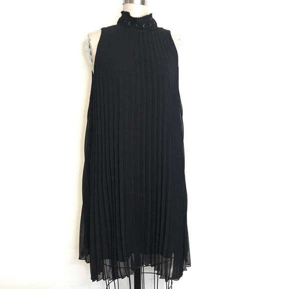 M.S.S.P. M pleated black dress Ss M - Picture 1 of 7